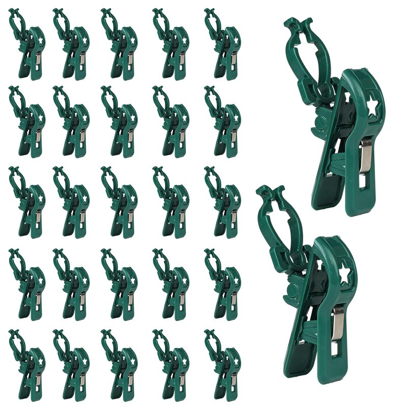 TW SHINE C7 C9 Christmas Lights Spring Clips, 100 Pack Holiday Lights Universal Quick Spring Clips for E12 E17, Weatherproof Shatterproof Clips Outdoor for Roof Fence Shingle Gutter