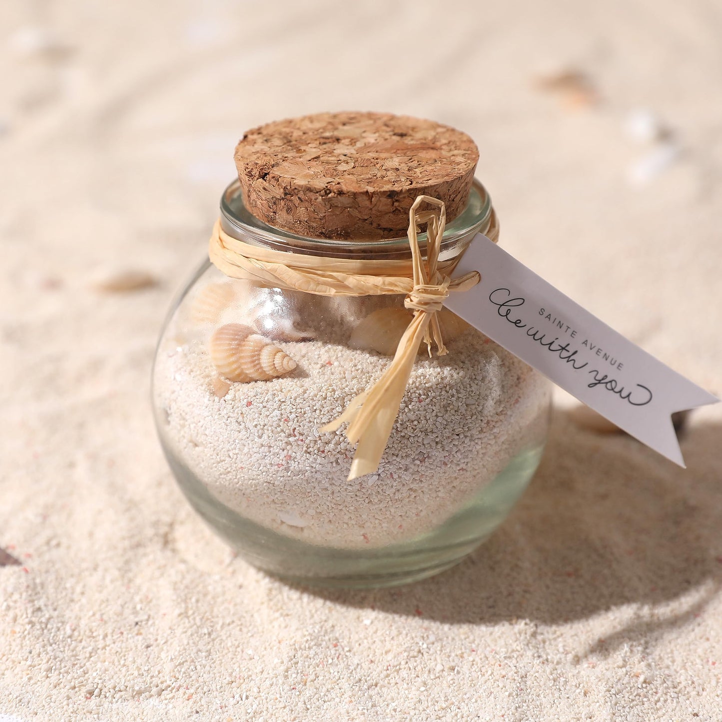 Magic Season Decorative Glass Bottles with Cork Stoppers (3.3 fl oz. Spherical Bottles / 12 Pcs)