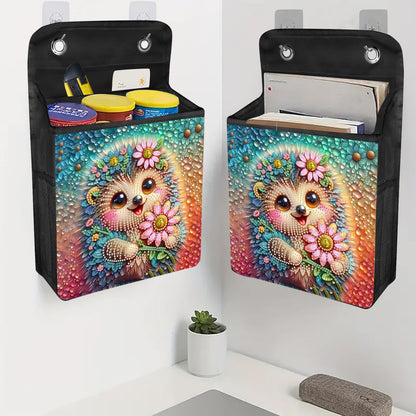 LSQFS Diamond Painting Storage Bag, Foldable Hanging Organizer. Wall-mounted for diamond art & crafts. Home/office/travel storage for makeup, jewelry, pens. Space-saving, portable (No Hooks)