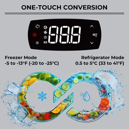 Kenmore Commercial Freezer – Upright Convertible Refrigerator, Frost Free, Congelador For Restaurant, Industrial Use, Cafe, Shop, Reach-In Full-Size 23 Cu.ft Stainless Steel