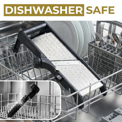 Gramercy Adjustable Mandoline Slicer for Kitchen, Potato Cutter, Vegetable Chopper, Mandolin, Cucumber Slicer- INCLUDING one Pair Cut-Resistant Gloves and Waffle Fry Cutter
