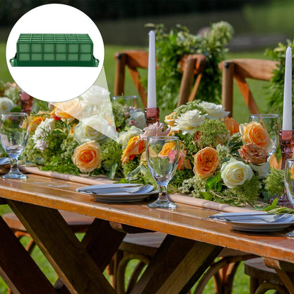 Hahood 24 Packs Floral Foam Cage Rectangle Flower Cage Holders with Floral Foam Flower Arrangement Supplies for Fresh Flowers, Home Wedding Decorations, 11.8 x 4.3 x 3.1 Inches
