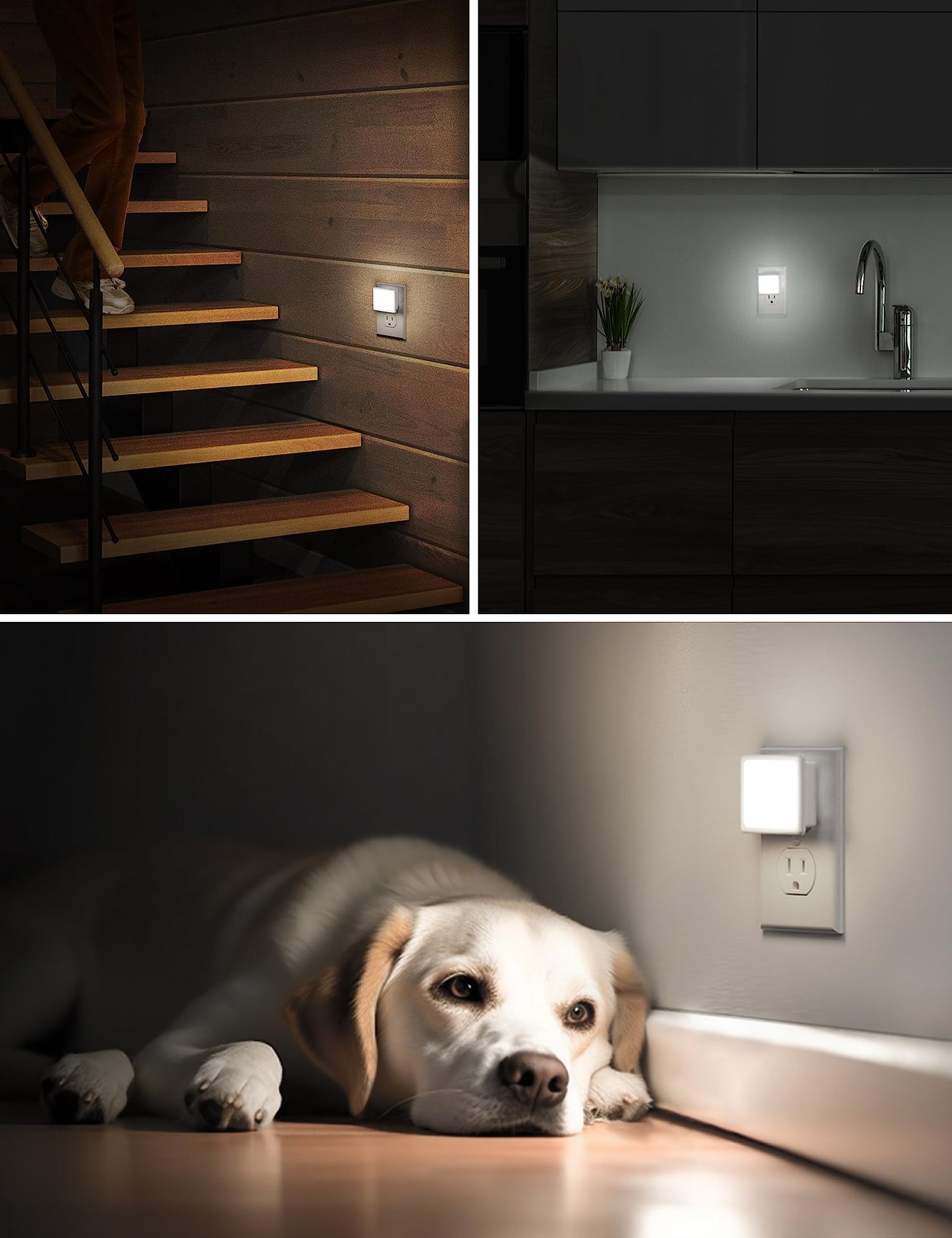 L LOHAS LED Night Lights Plug into Wall, [6-Pack] Plug in Night Light, Dusk-to-Dawn Sensor, 3000K Soft White 0.3W Bright Nightlight Auto-On/Off for Adults Kids Room Bedroom Bathroom Hallway Kitchen