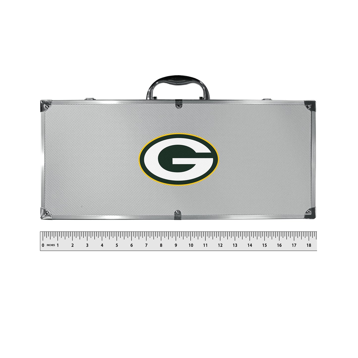NFL Siskiyou Sports Fan Shop Green Bay Packers Steel Tailgater BBQ Set w/Case 8 piece Gray