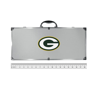 NFL Siskiyou Sports Fan Shop Green Bay Packers Steel Tailgater BBQ Set w/Case 8 piece Gray