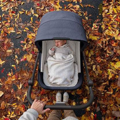 MAMAZING Air Lux Baby Stroller with Bassinet from Newborn to 50 lbs, Strength Carbon Fiber Frame Only 15.8lbs, Bassinet Stroller Included Reversible Seat, Car Seat Adapter & Large Storage Basket