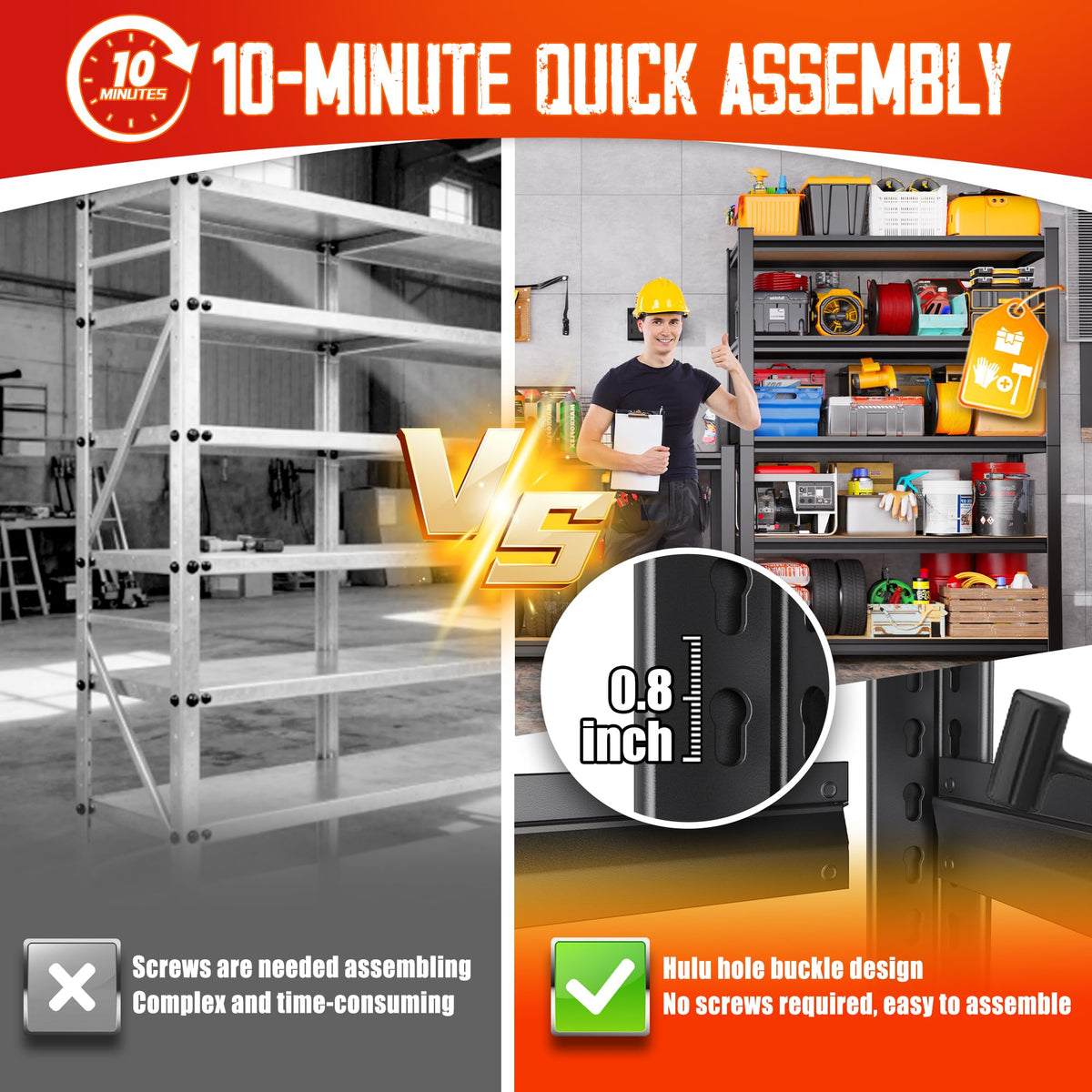 Set of 5 71"H Garage Shelving-5 Tier Garage Storage Shelves,Adjustable Heavy Duty Metal Shelving Unit and Storage Large Rack,Utility Steel Shelf For Warehouse Industrial Pantry Basement 32"Wx14"D