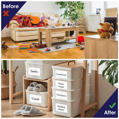 L LIKED 4"x6" Blank Removable Labels for Storage Bins, No Residue Handwritten Stickers for Boxes and Cases (150 Labels)