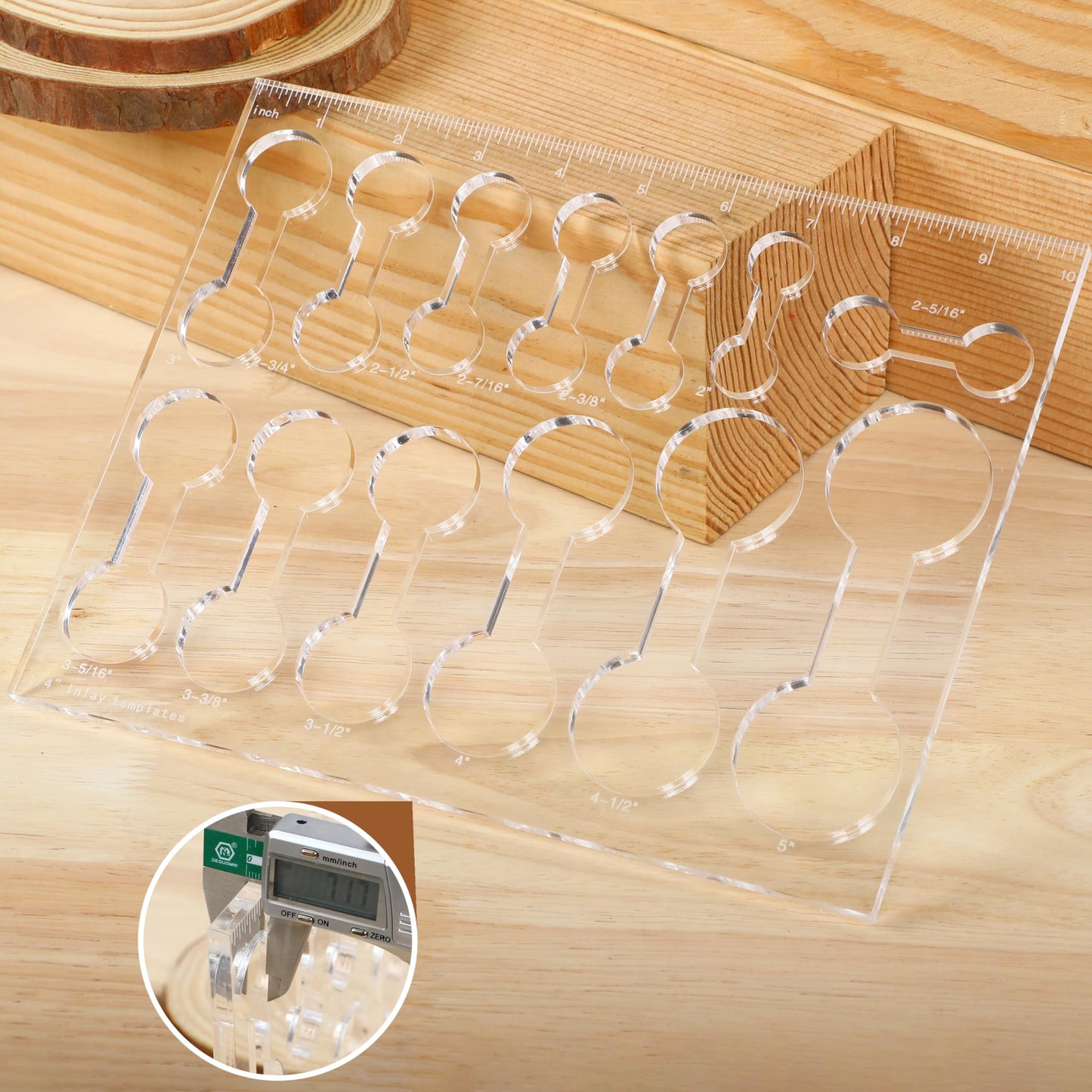 Soimuk Router Templates for Woodworking,Router Jig Dumbbell Inlay Templates Decorative,13-in-1 DogBone Router Templates(10 * 7.8 inches)