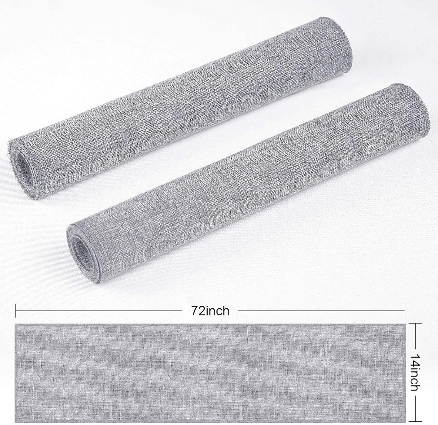 Grey Burlap Table Runners 2 Packs, 14"x72" Rustic Farmhouse Decor for Dining, Wedding, and Coffee Tables