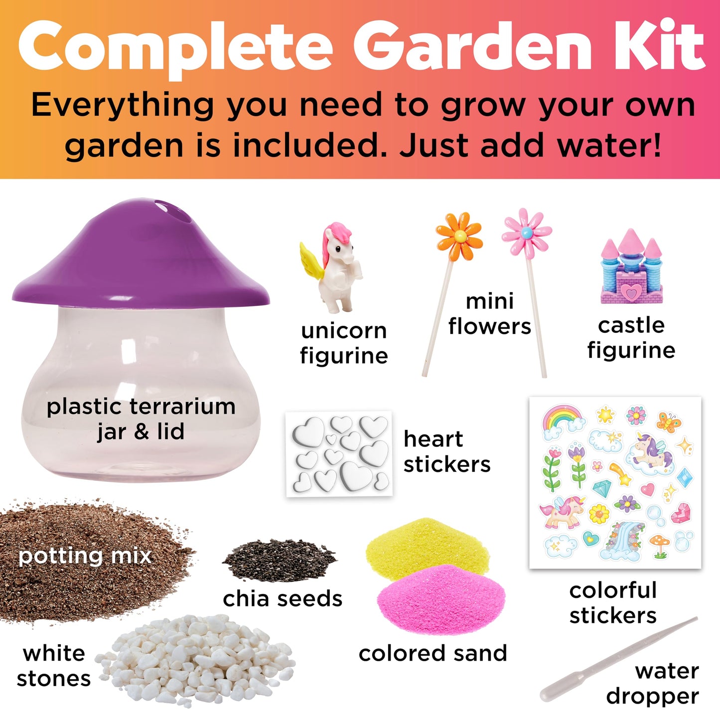 Creativity for Kids Plant and Grow Unicorn Forest: Terrarium Kit for Kids, Unicorn Toys and STEM Kits, Spring Crafts & Arts and Crafts for Girls (Ages 6+)