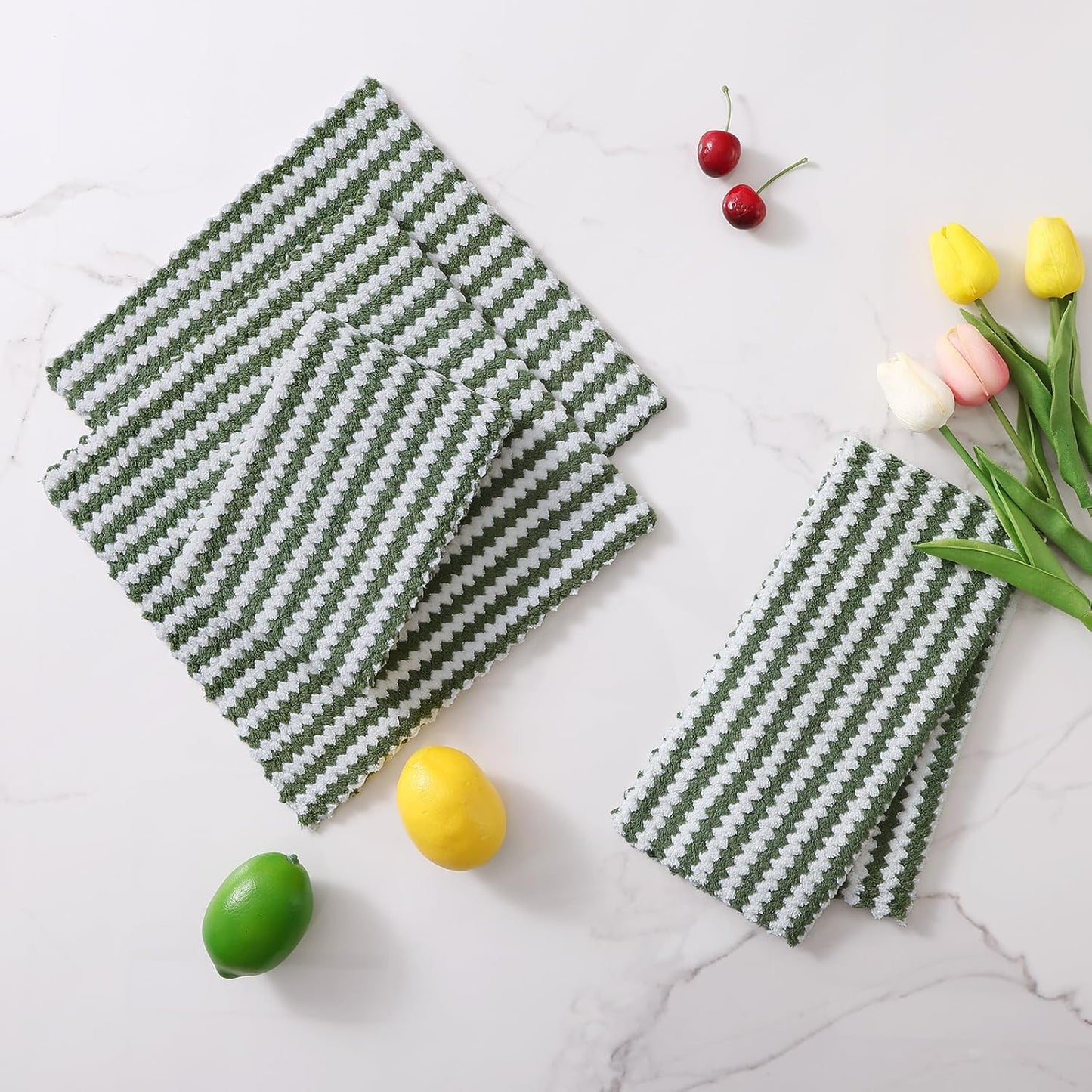 12 Pack 10 10 inches, Homaxy Kitchen Dish Cloths, Ultra Soft and Absorbent Dish Towels, Reusable Fast Drying Microfiber