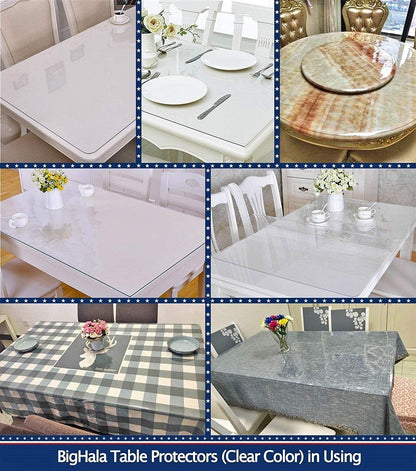 24x48 Inch Clear Table Cover Protector for Kitchen Dining Room Wood Furniture Plastic Tablecloth Protector Easy Clean