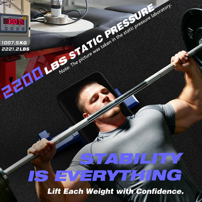 KeppiFitness Weight Bench, 1500LBS Capacity Workout Bench, 17” Bench Press Height, 11+8 Adjustable Weight Bench with Flat/Incline/Decline Angle and On-end Storage - Bench6000 (2026 Version Blue Frame)