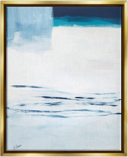 Stupell Industries Abstract Layered Winter Landscape Floating Framed Wall Art, Design by Bronwyn Baker