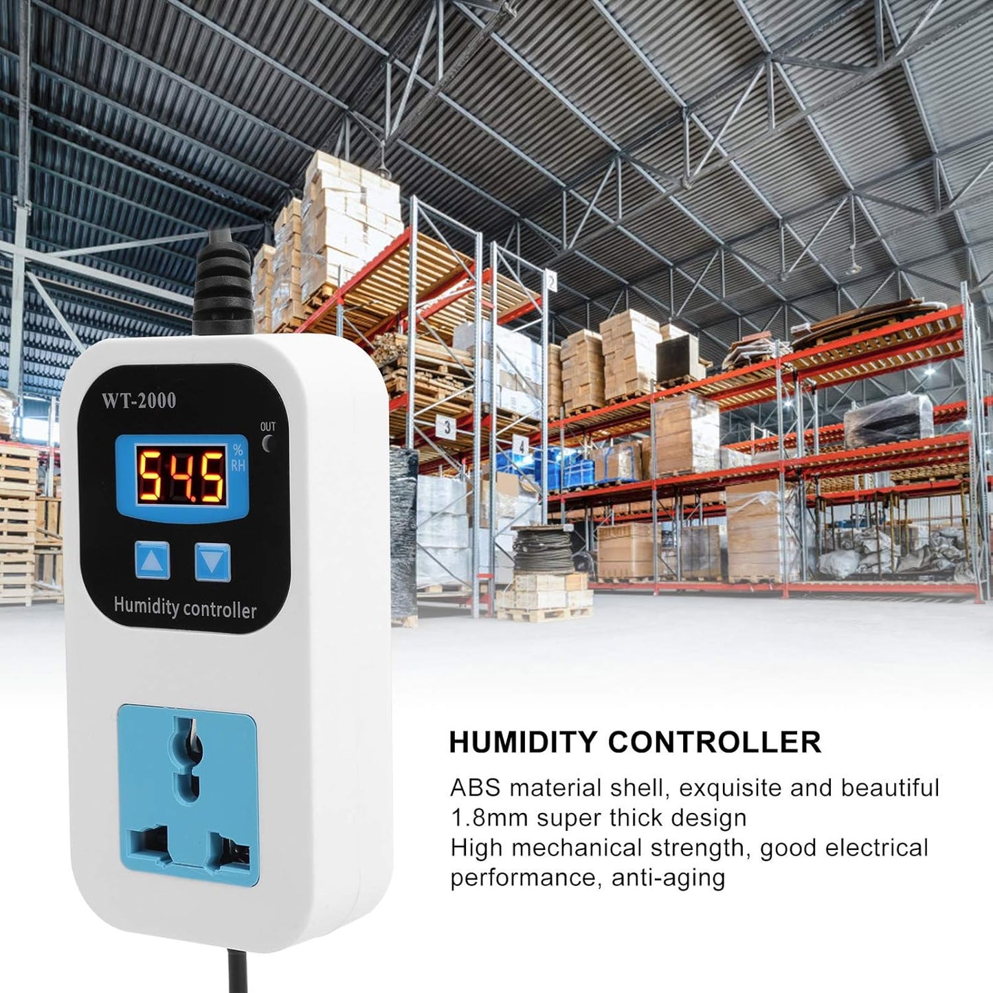 Digital Humidistat, 099% RH Humidity Switch Socket, High Accuracy for Home or Storage Warehouse
