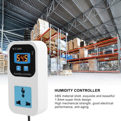 Digital Humidistat, 099% RH Humidity Switch Socket, High Accuracy for Home or Storage Warehouse