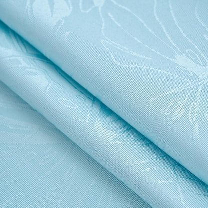 24x24 Inch Square Tablecloth Blue Leaves Pattern with Fringe Edge Waterproof Washable Jacquard Fabric Nightstand End
