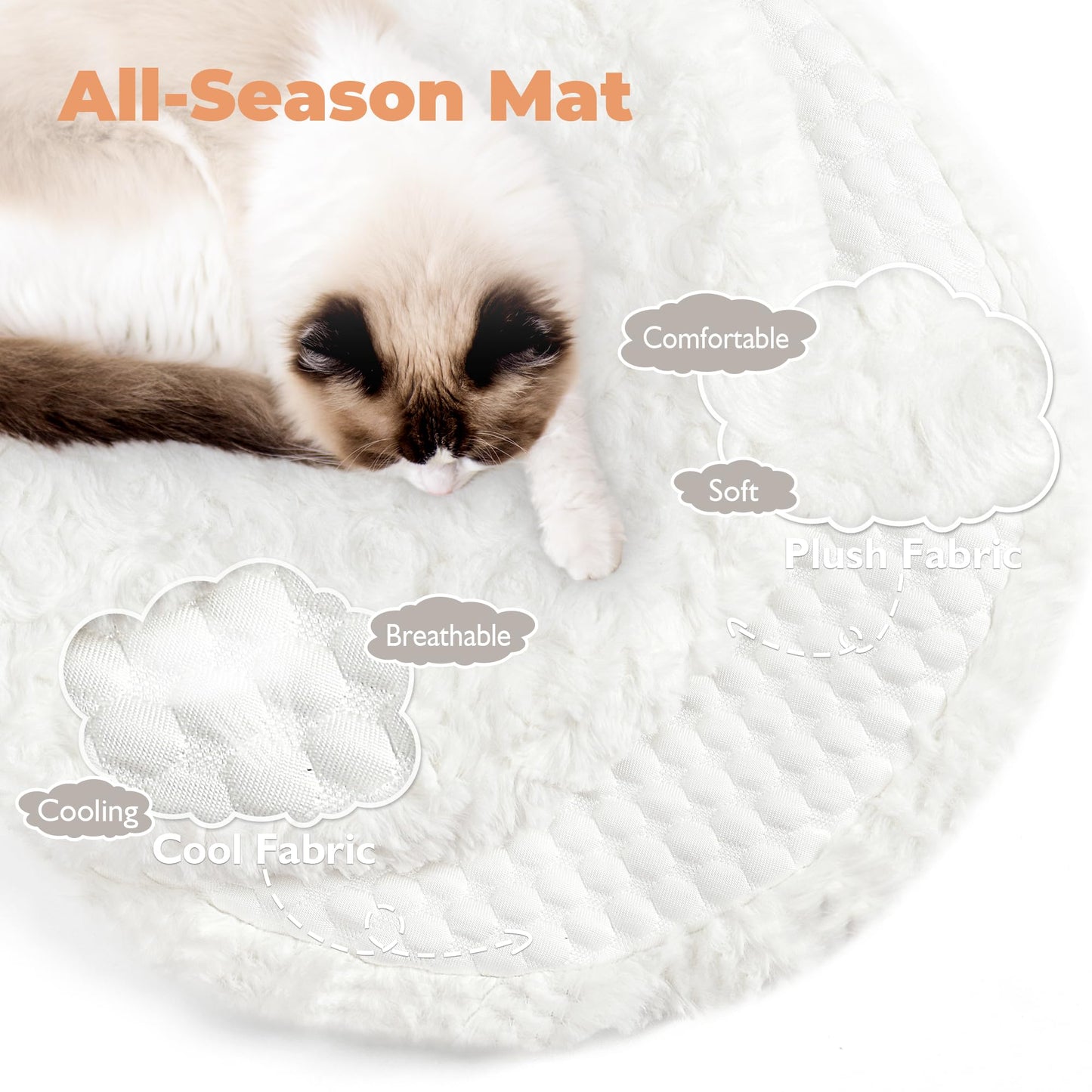 Easyego Modern Cat Tree, 40.5" Aesthetic Wood Cat Tree Tower for Large Cats, Luxury Cat Condo with Scratching Posts and Flower Platforms, Cat Furniture, White