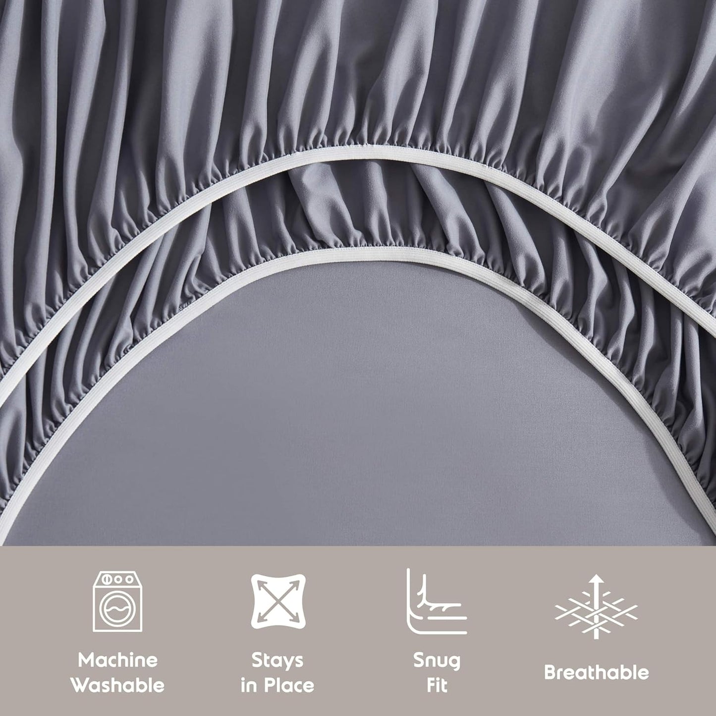 Nestl Extra Deep King Sheet Set - 6-Piece Breathable Cooling Bedding - Luxury Hotel Quality with 18-24 Inch Deep Pockets - Soft, Wrinkle-Free Dark Gray