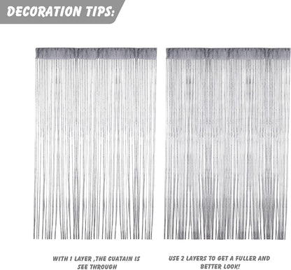Door String Curtain, Wall Panel Fringe Window Room Divider Blind, Decorative Tassel Screen for Home, Wedding