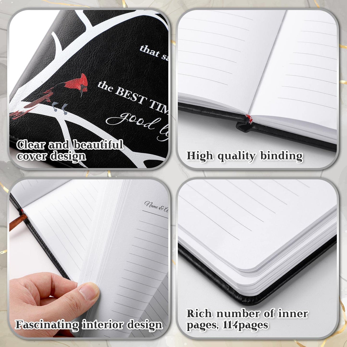 Yingzhao Funeral Guest Book for Memorial Service in Loving Memory Guest Book with Pen 144 Pages Cardinal Celebration of Life Party Supplies Funeral Sign in Books for Guests