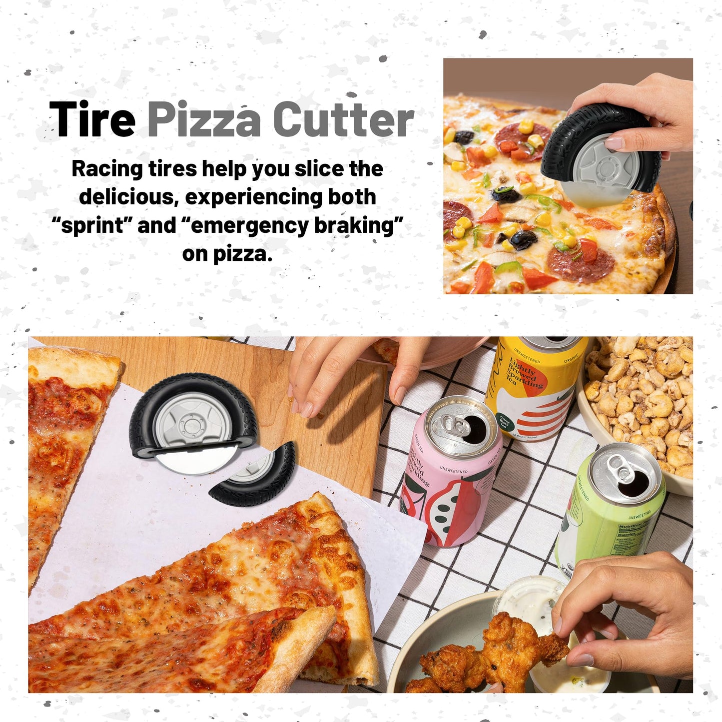 YOBRO Tire Pizza Cutter Wheel By YOBRO- Pizza Cutter, Pizza Slicer Stainless Steel, Funny Kitchen Accessories,gift for Car Lovers,White Elephant Gifts,Stocking Stuffers for Family