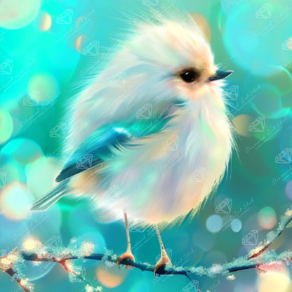 DIAMOND ART CLUB Good Morning - Bird Diamond Painting Kit, Fun DIY Crafts for Adults, Round Diamond Art Canvas, 13" x 13" (33 cm x 33 cm)