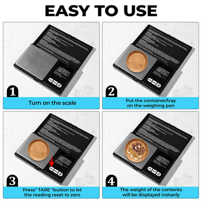 Digital Pocket Scale, 0.01gX150g, Electronic Smart Weigh Scale, Portable Mini Scale with LCD Display, Tare, Black.