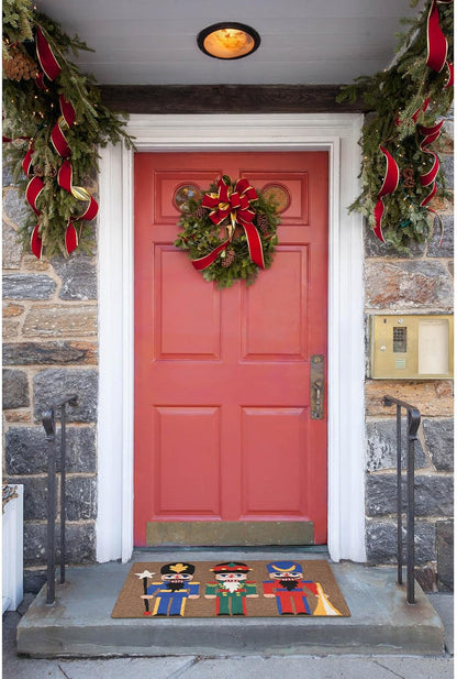 Liora Manne Front Porch Christmas Nutcracker Rug - Multi Indoor/Outdoor Rug, 2' X 3', Red for Holiday Decor