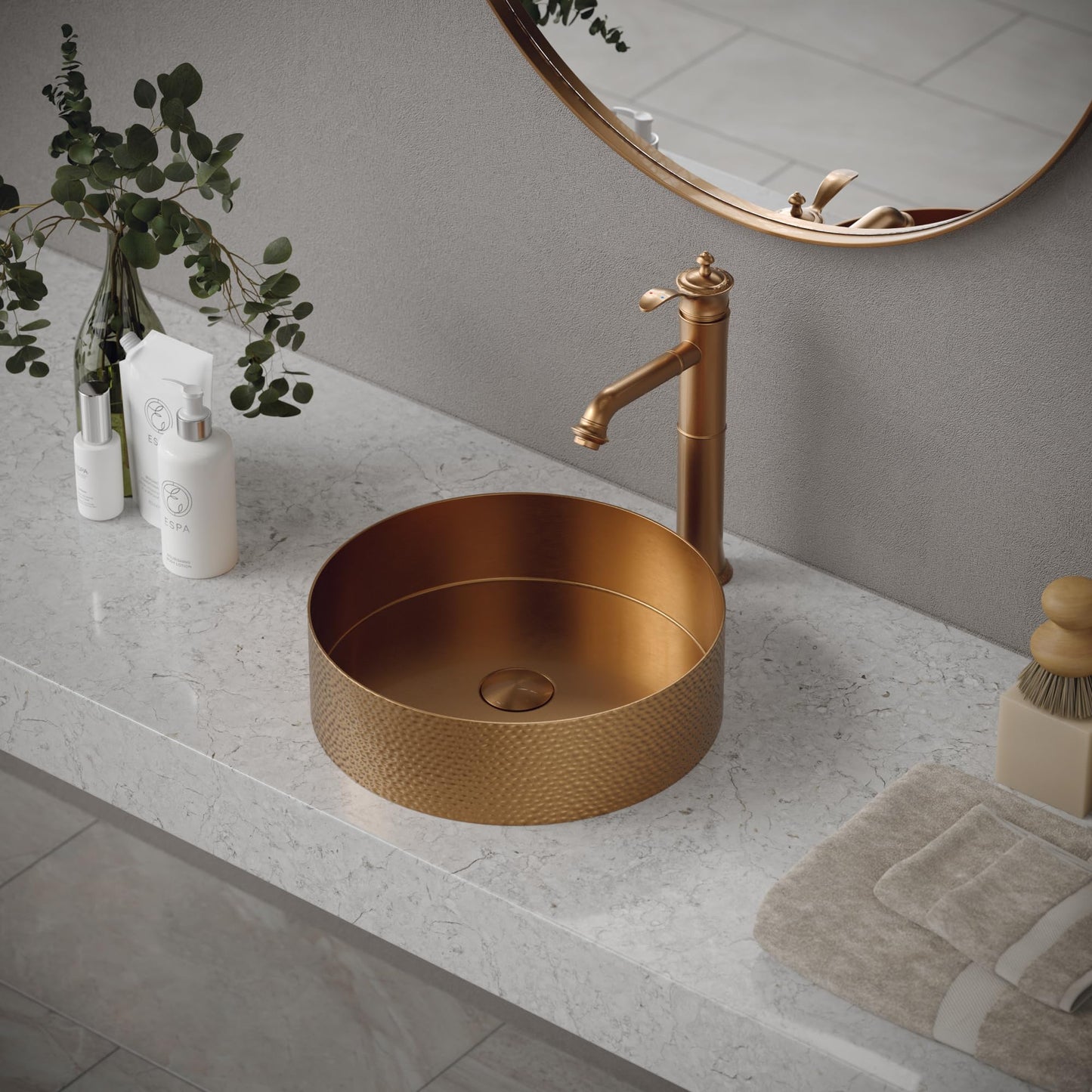 Karran Cinox Stainless Steel Round Vessel Sink in Brushed Copper