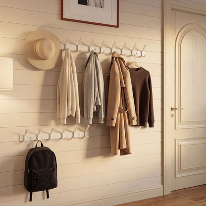 WEBI Coat Rack Wall Mount,Coat Hooks Wall Mounted,Coat Hanger Wall Hook Rack,6 Hooks for Hanging Coats,Jacket,Hats,Clothes,White