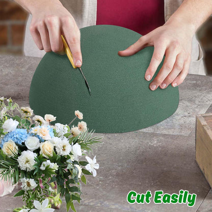 STEFORD 4 PCS Round Floral Foam Blocks Half Balls, Wet & Dry Green Flower Foam for Fresh and Artificial Flower Arrangements (7.5 x 3.7 Inches)