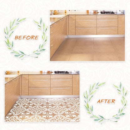 Mandala 6 Pieces Reusable Tile Stencil 12 x 12 Inches Wall Templates Tile Pattern Stencil Mandala Drawing Templates for DIY Scrapbooks Wall Floor Home Decors