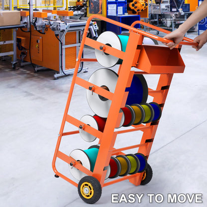 Wire Spool Rack Cable Caddy,Portable Wire Rack Dispenser with Wheel,Automotive Wiring Storage, Multi-Spool Wire/Cable Dispenser for Electrical Industrial & Retail Use