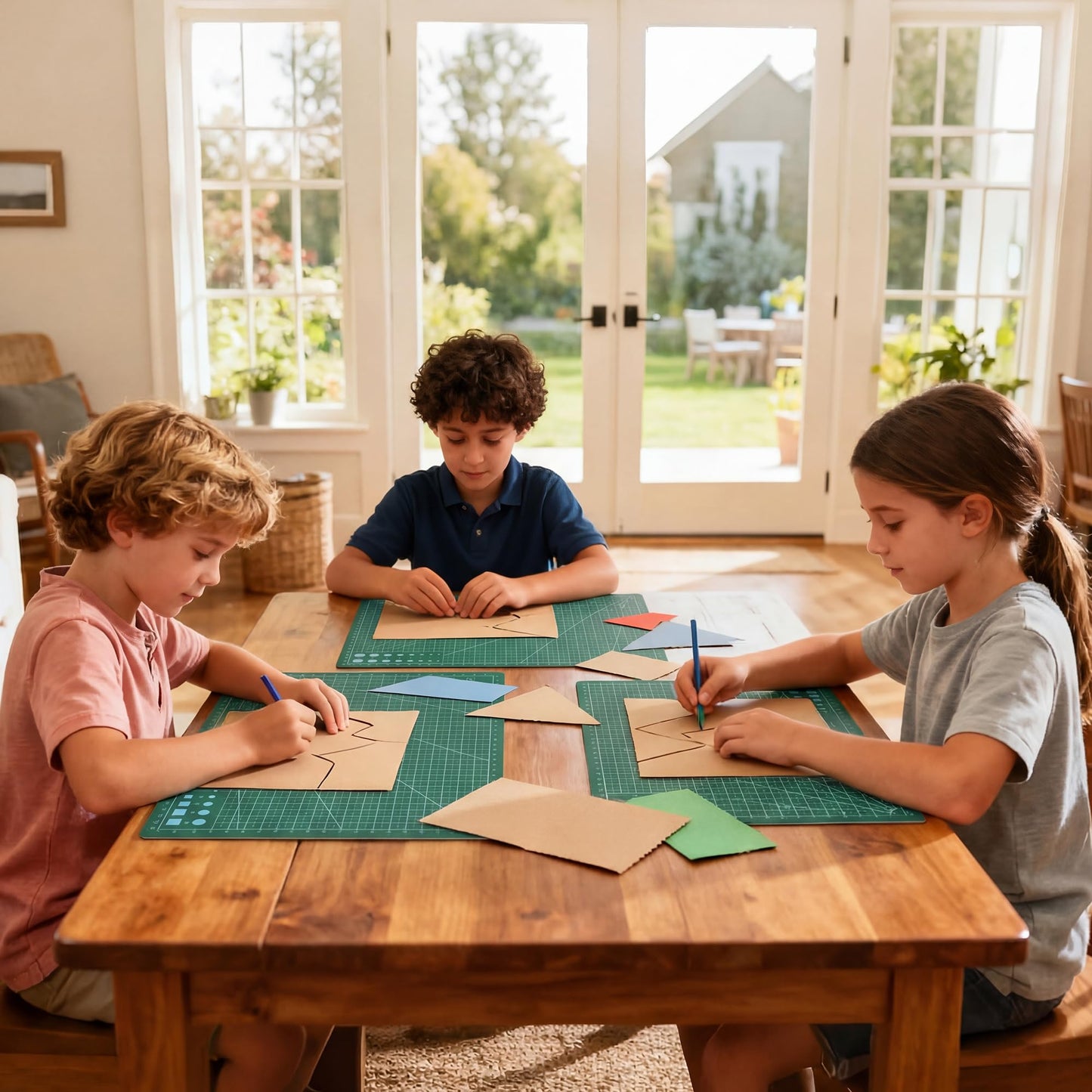 3Pcs Self Healing Cutting Mat, Double-Sided Non-Slip Rotary Cutting Board for Rotary Cutting, Sewing, Quilting, Crafting, A3 A4 A5 Size (18x12, 12x9, 9x6 Inch),Green