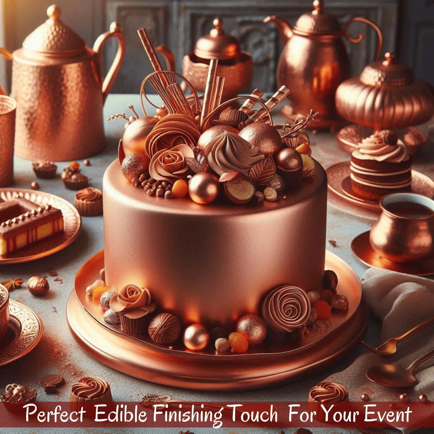 Confect Showstopper Copper Metallic Fondant | Edible Fondant For Cakes | Chefs Choice Fondants for Cake Decorating Cake | Vegan, Gluten-Free, Nut-Free, Palm Oil-Free – 8.8 Oz
