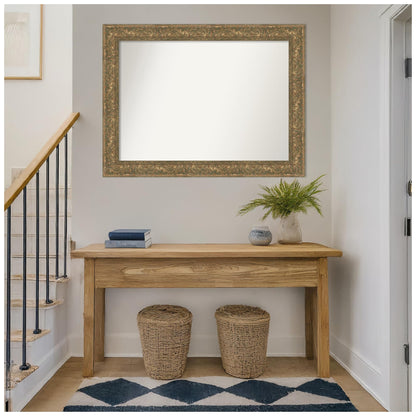 Amanti Art Bronze Wall Mirror 34x45 Luxe Bronze Gold Rectangle Bathroom Mirror for Wall Decor Living Room, X-Large Traditional Frame, Hangs Horizonally and Vertically, Bathroom Decor, Non-Beveled Edge