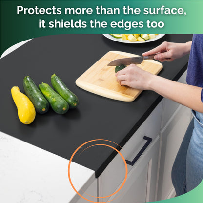 Extra Large Silicone Mats for Crafts with "Edge Protection" – Silicone Table Mat – Multipurpose Heat Resistant Silicone Mat – No Folds or Wrinkles – 1.4mm Thick, 36"x24", Black