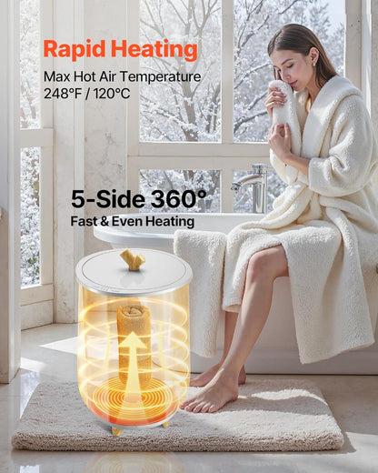 VEVOR Towel Warmers for Bathroom, Towel Warmer Bucket Auto Shut Off for Spa Fits up to 3 Oversized Towels, Blankets, Clothes, Bathrobes, PJ's and More