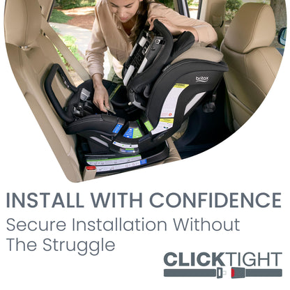 Britax Poplar S Convertible Car Seat, 2-in-1 Car Seat with Slim 17-Inch Design, ClickTight Technology, Sand Onyx