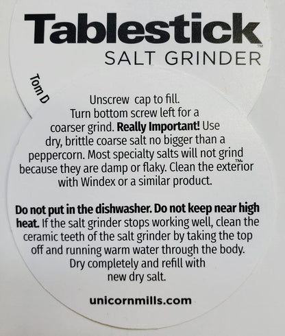 Tablestick Salt and Pepper Grinder Set