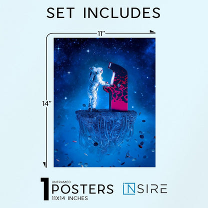Insire Gaming Posters, Wall Art, Astronaut Poster for Wall, Gaming - Unframed (11x14)