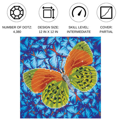 DIAMOND DOTZ Flutterby Earth Diamond Painting Kits for Adults - Diamond Art Kits a Relaxing Creative Craft Kit with Dotz Gems 12x12