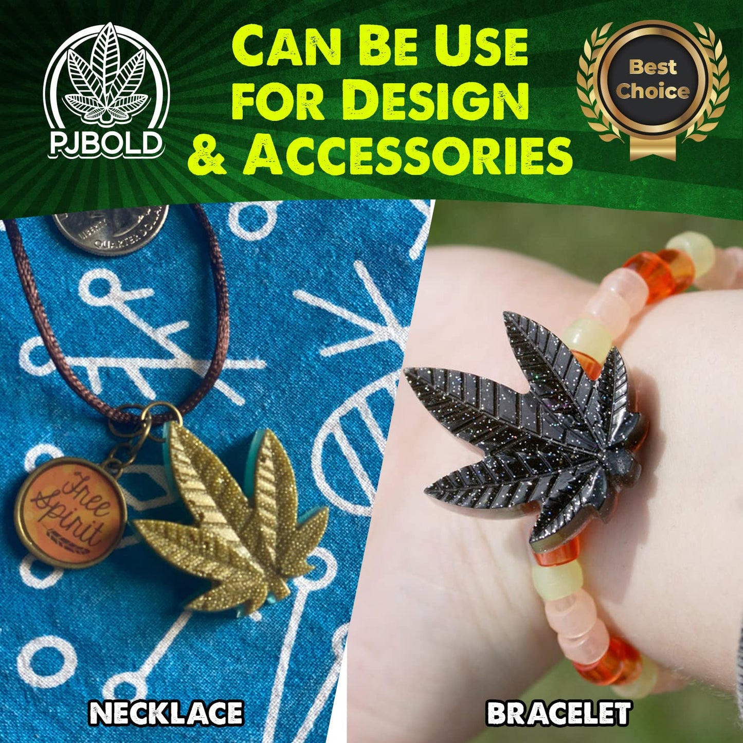 PJ BOLD Marijuana Leaf Gummy Molds Silicone Candy Mold Kit - 3 Pack