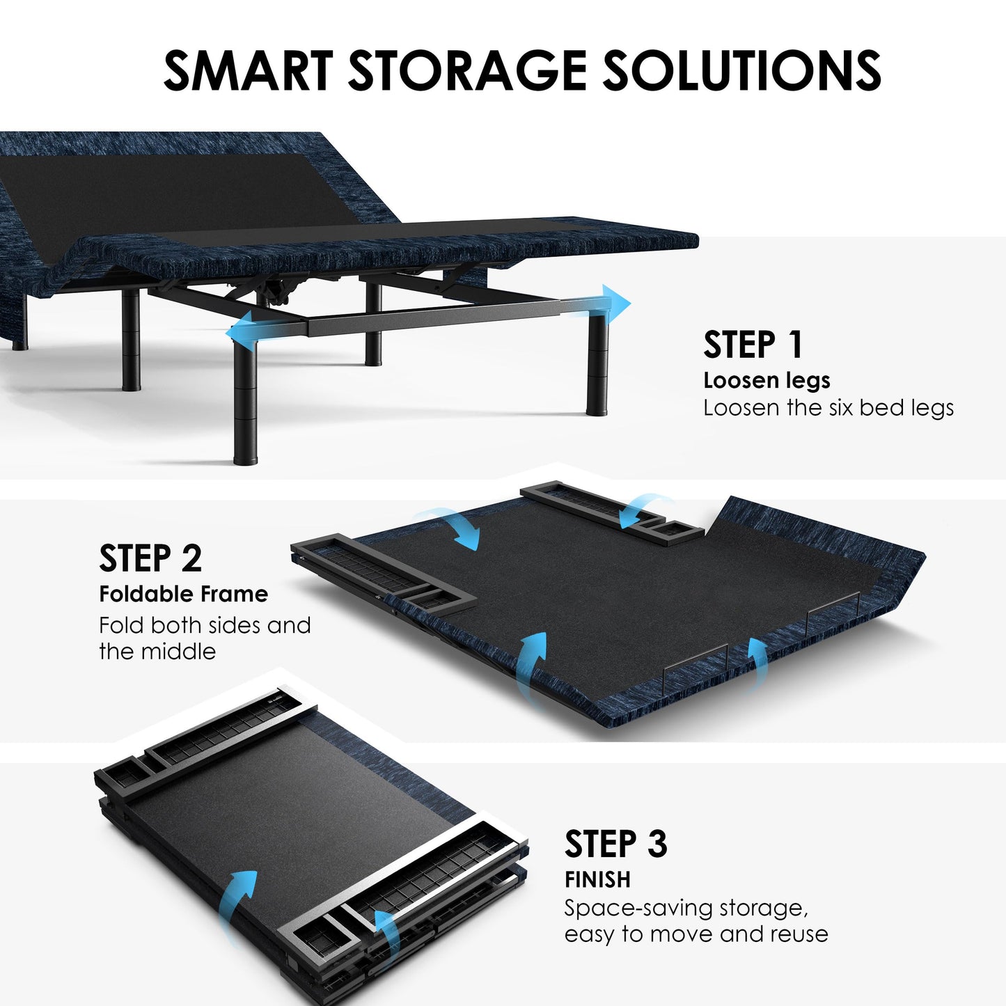 Zhumeiling Patented Design Smart Adjustable Bed Frame, Twin XL Adjustable Base with Quiet Motor, Zero Gravity & Anti-Snore, Easy Assembly, Heavy-Duty Metal Support, Suitable for Bedroom & Elderly Use