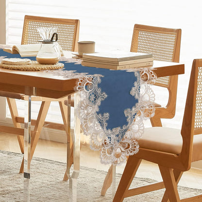 120 Inches (16x120 inch, Vintage Lace Dining Table Runner, Floral Coffee Table Runners for Kitchen Home Christmas Party