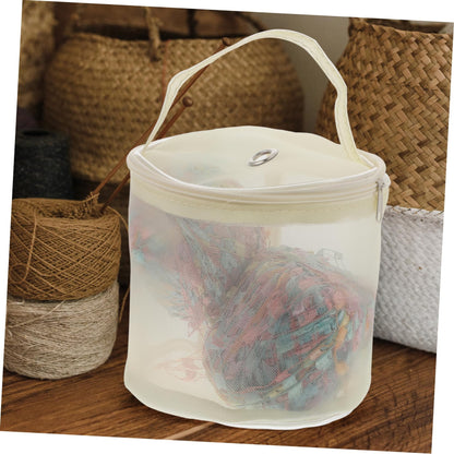 2Pcs Mesh Yarn Storage Bags - Portable Nylon Yarn Balls Organizer for Knitting and Crochet Projects - Purple and Magenta