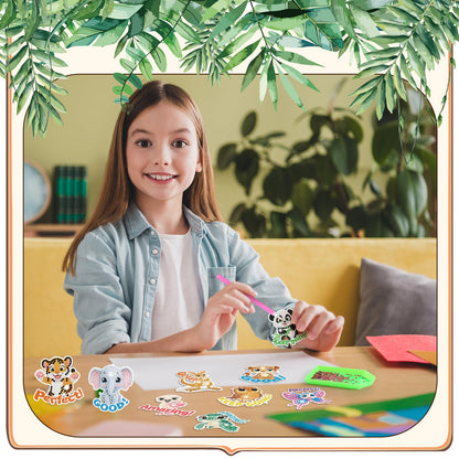 Xuhal 30 Pcs Inspirational Diamond Painting Magnets Motivational Animal Diamond Art Magnets Kits for Adults Positive Animal 5d Rhinestone Refrigerator Magnetic Sticker for DIY Craft Fridge Gifts