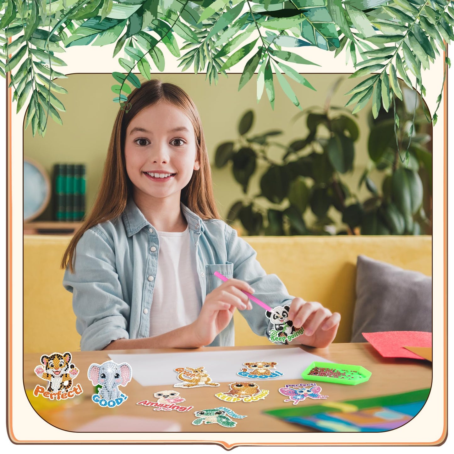 Xuhal 30 Pcs Inspirational Diamond Painting Magnets Motivational Animal Diamond Art Magnets Kits for Adults Positive Animal 5d Rhinestone Refrigerator Magnetic Sticker for DIY Craft Fridge Gifts